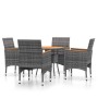 5-piece synthetic rattan garden dining set in gray color. by vidaXL, Garden sets - Ref: Foro24-3058497, Price: 358,20 €, Disc...