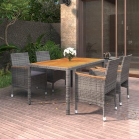 Garden dining set 5 pieces gray synthetic rattan by vidaXL, Garden sets - Ref: Foro24-3058427, Price: 425,99 €, Discount: %