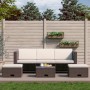 4-teiliges Gartenmöbel-Set und braune synthetische Rattankissen von vidaXL, Gartensets - Ref: Foro24-43103, Preis: 425,34 €, ...