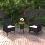 3 Stück synthetisches Rattan Garten Esszimmer Set schwarz von vidaXL, Gartensets - Ref: Foro24-3058462, Preis: 176,20 €, Raba...