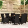 Garden dining set 7 pieces black synthetic rattan by vidaXL, Garden sets - Ref: Foro24-3058516, Price: 1,00 €, Discount: %