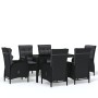 Garden dining set 7 pieces black synthetic rattan by vidaXL, Garden sets - Ref: Foro24-3058516, Price: 985,99 €, Discount: %