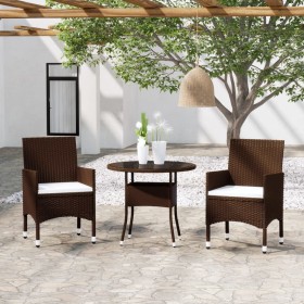 Garden dining set 3 pieces synthetic brown rattan by vidaXL, Garden sets - Ref: Foro24-3058481, Price: 225,18 €, Discount: %