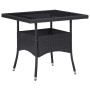 Set de comedor de jardín 3 pzas ratán sintético y vidrio negro de vidaXL, Conjuntos de jardín - Ref: Foro24-3058526, Precio: ...