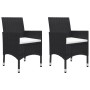 Garden table and chairs 3 pieces synthetic rattan black acacia wood by vidaXL, Garden sets - Ref: Foro24-3058362, Price: 182,...