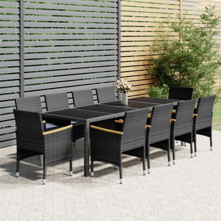 Garten-Essgruppe 11-teilig aus grauem synthetischem Rattan von vidaXL, Gartensets - Ref: Foro24-3058579, Preis: 863,52 €, Rab...