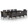 Garden dining set 11 pieces gray synthetic rattan by vidaXL, Garden sets - Ref: Foro24-3058579, Price: 863,52 €, Discount: %