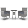 Garden dining set 3 pieces gray synthetic rattan by vidaXL, Garden sets - Ref: Foro24-3058459, Price: 184,84 €, Discount: %