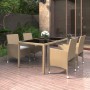 Garten Esstischgarnitur 5 Stück Kunststoff Rattan beige Glas von vidaXL, Gartensets - Ref: Foro24-3058420, Preis: 371,81 €, R...