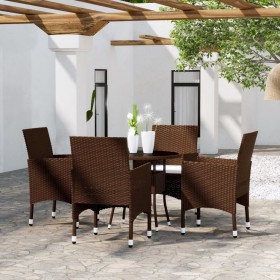 Garden dining set 5 pieces brown synthetic rattan by vidaXL, Garden sets - Ref: Foro24-3058491, Price: 345,72 €, Discount: %