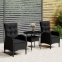 3-Piece Black Synthetic Rattan Garden Dining Set by vidaXL, Garden sets - Ref: Foro24-3058548, Price: 396,46 €, Discount: %