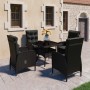 Garden dining set 5 pieces synthetic rattan and black glass by vidaXL, Garden sets - Ref: Foro24-3058528, Price: 751,76 €, Di...