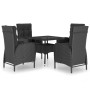 Set de comedor de jardín 5 pzas ratán sintético y vidrio negro de vidaXL, Conjuntos de jardín - Ref: Foro24-3058528, Precio: ...