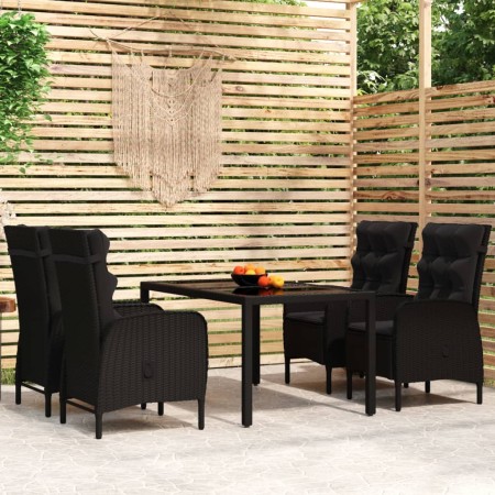 5-teiliges Garten-Ess-Set aus schwarzem synthetischem Rattan von vidaXL, Gartensets - Ref: Foro24-3058514, Preis: 751,48 €, R...