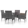 5-piece synthetic rattan garden dining set in gray color. by vidaXL, Garden sets - Ref: Foro24-3058495, Price: 344,33 €, Disc...