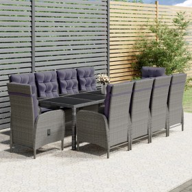 Garten-Essgruppe 11-teilig aus grauem synthetischem Rattan von vidaXL, Gartensets - Ref: Foro24-3058558, Preis: 2,00 €, Rabat...