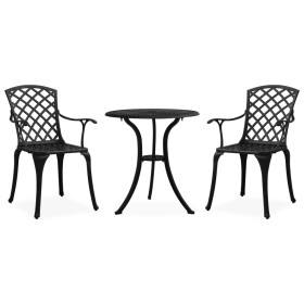 3-piece black cast aluminum bistro table and chairs by vidaXL, Garden sets - Ref: Foro24-315592, Price: 326,37 €, Discount: %