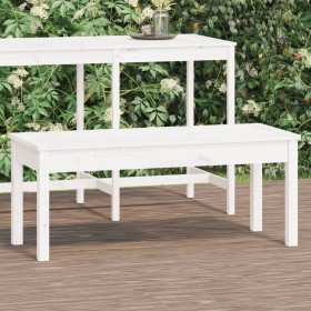 Banco de jardín madera maciza pino blanco 109x44x45 cm de vidaXL, Bancos de jardín - Ref: Foro24-824005, Precio: 74,99 €, Des...