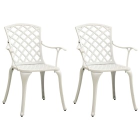 Garden chairs 2 units white cast aluminum by vidaXL, Garden chairs - Ref: Foro24-315574, Price: 258,34 €, Discount: %