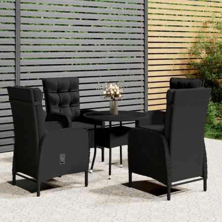 Garten Bistro Set 5 Stück Kunststoff Rattan schwarz von vidaXL, Gartensets - Ref: Foro24-3058552, Preis: 672,12 €, Rabatt: %