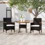 3-Piece Black Synthetic Rattan Garden Dining Set by vidaXL, Garden sets - Ref: Foro24-3058486, Price: 235,99 €, Discount: %