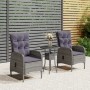 3-teiliges Garten-Bistro-Set aus grauem synthetischem Rattan von vidaXL, Gartensets - Ref: Foro24-3058542, Preis: 437,99 €, R...