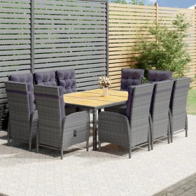 Garden dining set 11 pieces gray synthetic rattan by vidaXL, Garden sets - Ref: Foro24-3058555, Price: 2,00 €, Discount: %