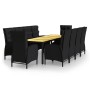 Set de comedor de jardín 11 piezas ratán sintético negro de vidaXL, Conjuntos de jardín - Ref: Foro24-3058561, Precio: 1,00 €...