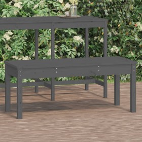 Banco de jardín madera maciza de pino gris 109x44x45 cm de vidaXL, Bancos de jardín - Ref: Foro24-824006, Precio: 66,99 €, De...