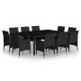 Juego de comedor de jardín 11 piezas ratán sintético negro de vidaXL, Conjuntos de jardín - Ref: Foro24-3058562, Precio: 875,...