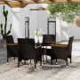 Juego de comedor para jardín 5 piezas ratán sintético negro de vidaXL, Conjuntos de jardín - Ref: Foro24-3058494, Precio: 325...