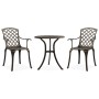 Bistro table and chairs 3 pieces cast aluminum bronze color by vidaXL, Garden sets - Ref: Foro24-315591, Price: 328,32 €, Dis...