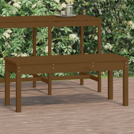 Gartenbank aus massivem Kiefernholz, honigbraun, 109 x 44 x 45 cm von vidaXL, Gartenbänke - Ref: Foro24-824007, Preis: 51,85 ...