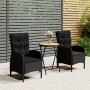 Garden bistro set 3 pieces synthetic rattan black acacia wood by vidaXL, Garden sets - Ref: Foro24-3058541, Price: 324,99 €, ...