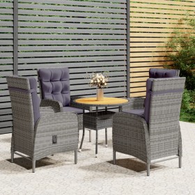 Garden bistro set 5 pieces gray synthetic rattan by vidaXL, Garden sets - Ref: Foro24-3058551, Price: 873,99 €, Discount: %