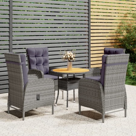 Garden bistro set 5 pieces gray synthetic rattan by vidaXL, Garden sets - Ref: Foro24-3058551, Price: 871,31 €, Discount: %