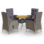 Garden bistro set 5 pieces gray synthetic rattan by vidaXL, Garden sets - Ref: Foro24-3058551, Price: 871,31 €, Discount: %