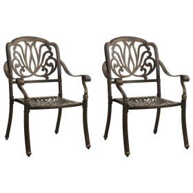 Garden chairs 2 units cast aluminum bronze by vidaXL, Garden chairs - Ref: Foro24-315567, Price: 285,99 €, Discount: %