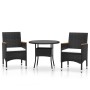 3-Piece Black Synthetic Rattan Garden Dining Set by vidaXL, Garden sets - Ref: Foro24-3058484, Price: 227,81 €, Discount: %