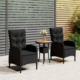 3-Piece Black Synthetic Rattan Garden Dining Set by vidaXL, Garden sets - Ref: Foro24-3058545, Price: 335,55 €, Discount: %