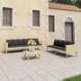 3-teiliges Gartenmöbel-Set und beige synthetische Rattankissen von vidaXL, Gartensets - Ref: Foro24-3059331, Preis: 509,72 €,...