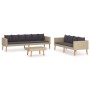 Set de muebles de jardín 3 pzas y cojines ratán sintético beige de vidaXL, Conjuntos de jardín - Ref: Foro24-3059331, Precio:...