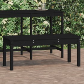 Banco de jardín madera maciza pino negro 109x44x45 cm de vidaXL, Bancos de jardín - Ref: Foro24-824008, Precio: 49,99 €, Desc...