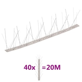 Set mit 40 Reihen Spikes gegen Vögel und Tauben, 5 Reihen à 20 m von vidaXL, Tierabwehrmittel - Ref: Foro24-149134, Preis: 94...