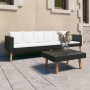 Set de muebles de jardín 2 pzas y cojines ratán sintético negro de vidaXL, Conjuntos de jardín - Ref: Foro24-3059335, Precio:...