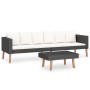 Set de muebles de jardín 2 pzas y cojines ratán sintético negro de vidaXL, Conjuntos de jardín - Ref: Foro24-3059335, Precio:...