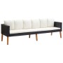 Set de muebles de jardín 2 pzas y cojines ratán sintético negro de vidaXL, Conjuntos de jardín - Ref: Foro24-3059335, Precio:...