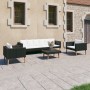 Set de muebles de jardín 4 pzas y cojines ratán sintético negro de vidaXL, Conjuntos de jardín - Ref: Foro24-3059332, Precio:...