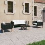 Set de muebles de jardín 4 pzas y cojines ratán sintético negro de vidaXL, Conjuntos de jardín - Ref: Foro24-3059334, Precio:...