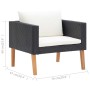 Set de muebles de jardín 4 pzas y cojines ratán sintético negro de vidaXL, Conjuntos de jardín - Ref: Foro24-3059332, Precio:...